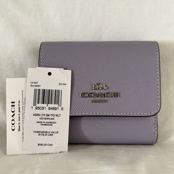 Coach Crossgrain Leather Small Trifold Wallet - Picture 6 of 6